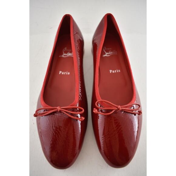 Christian Louboutin Sweetie Jane Flat Loubi Red Patent Vog Ballet Ballerina 41.5 - Picture 6 of 14